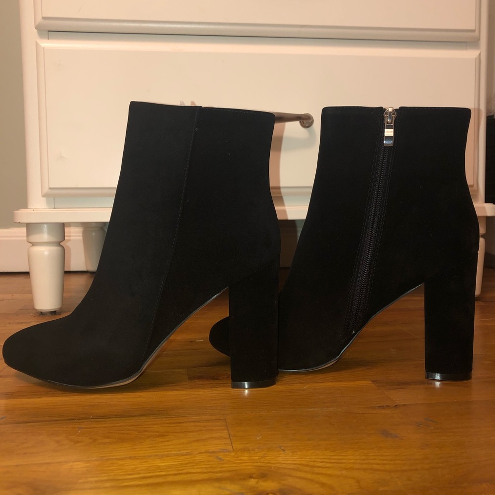 Behati Black Faux Suede Ankle Boots